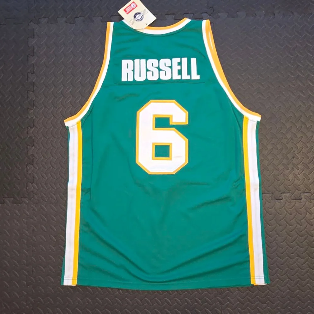 Men's HMI Sports Series Legends Green White Yellow USF Russell #6 Jersey XL